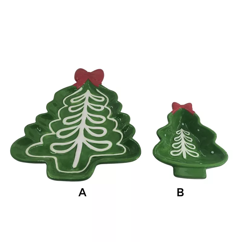 Plato de árbol de Navidad pintado a mano regalo navideño Plato de árbol de Navidad pintado a mano regalo navideño