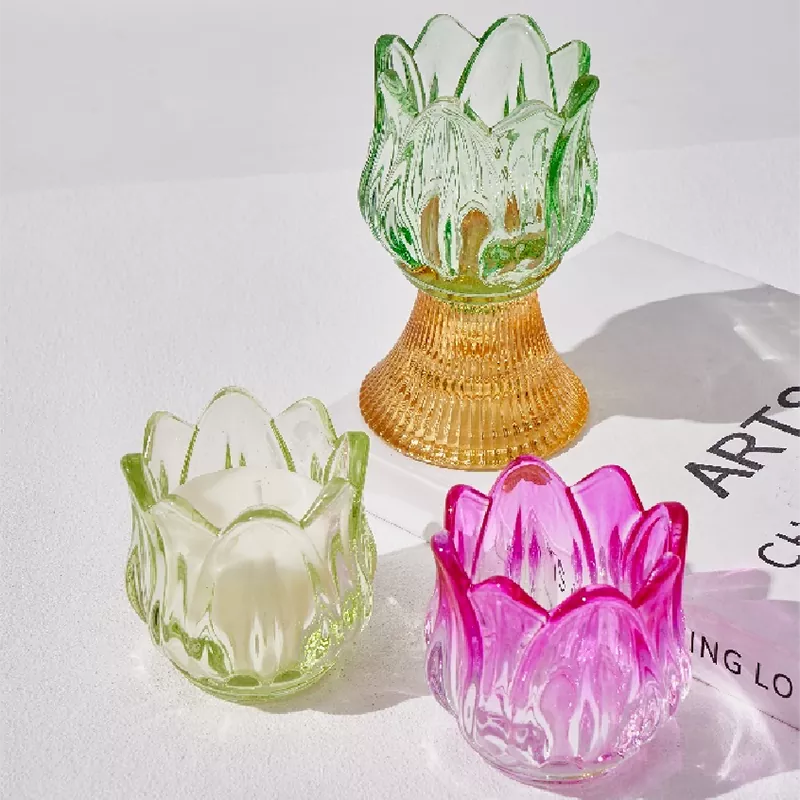 Candelero de cristal Merveilles Florales de colores