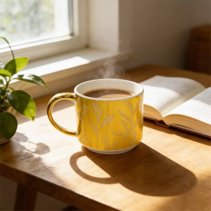 Taza de cerámica con calcomanía de galvanoplastia