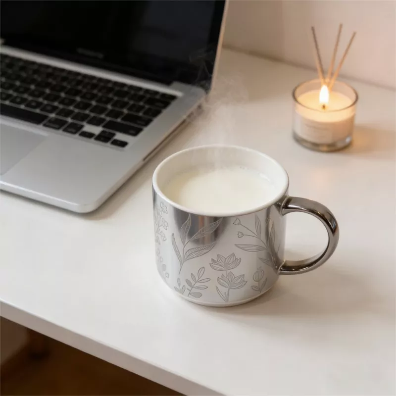Taza de cerámica con calcomanía de galvanoplastia