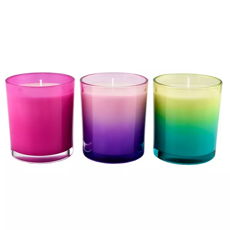 Candelero de vidrio de color degradado