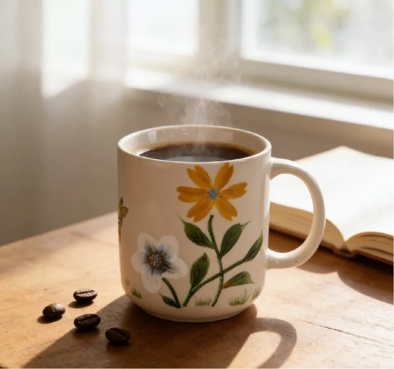 Taza de cerámica floral pintada a mano Taza de cerámica floral pintada a mano