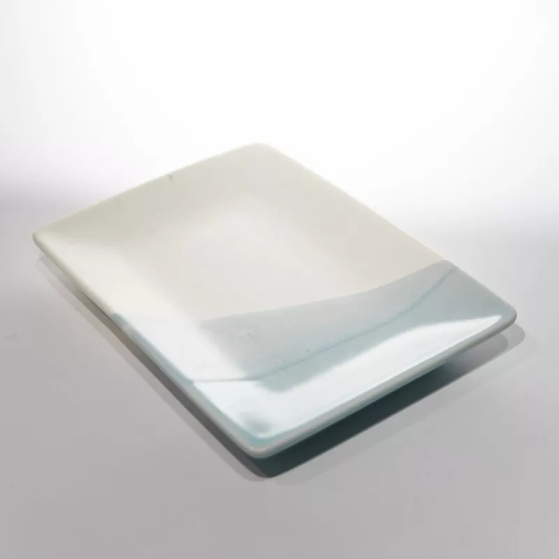 Plato rectangular de cerámica moderno de dos tonos