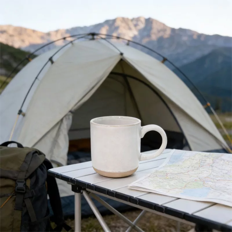Taza blanca de viaje de cerámica moderna simple