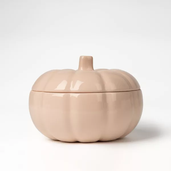 Tarro de vela de calabaza cálida